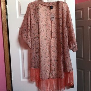 Fun peach summer kimono